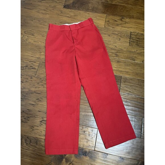 URBAN OUTFITTERS X DICKIES Pans Womens 2R Ankle Chino Skateboarding Red - Picture 1 of 10